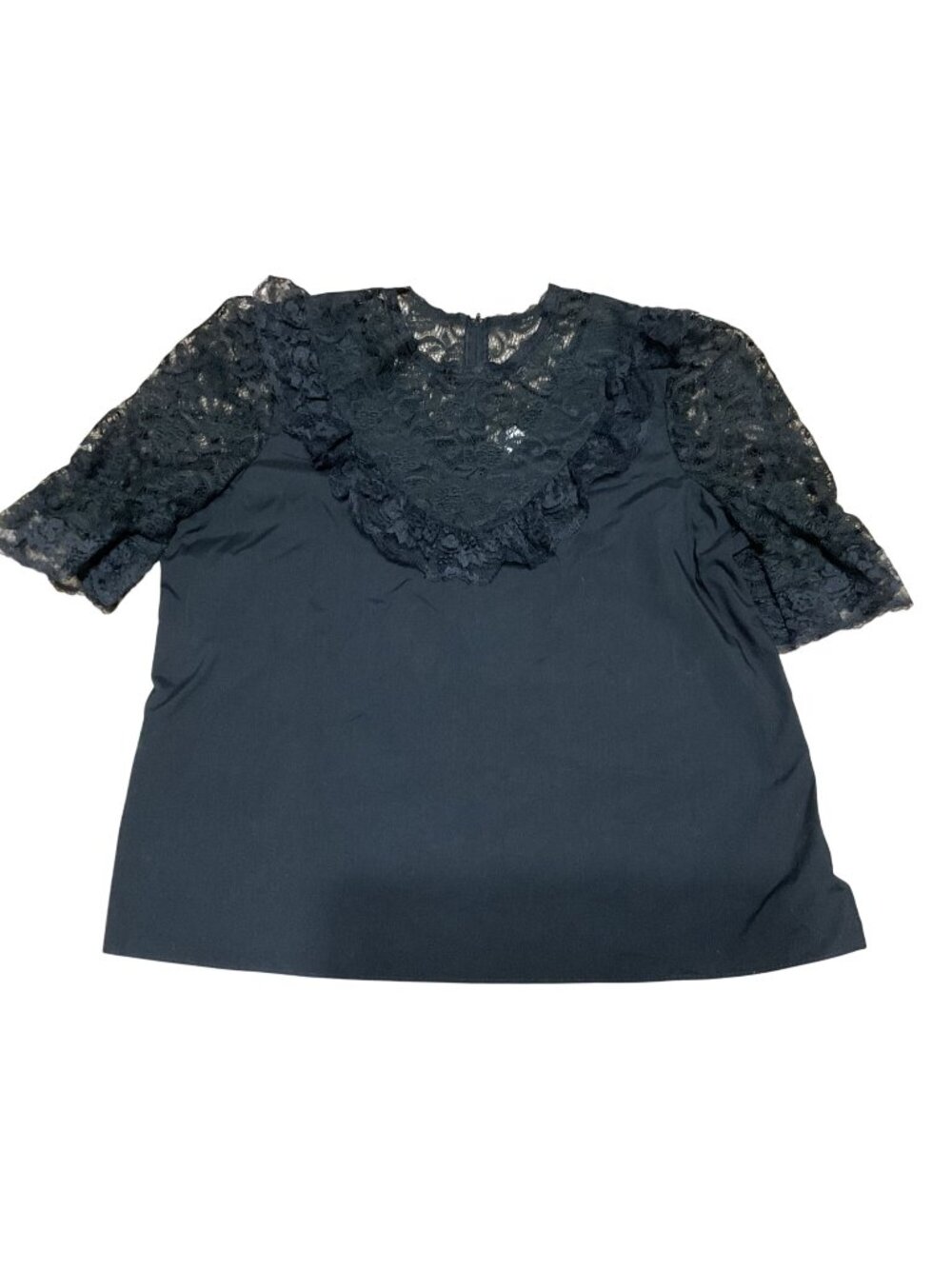 Vtg Square Up Fashions Lacey Blouse XL USA Made Black Square Dancing Womens